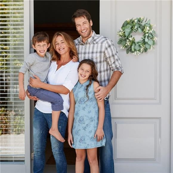 12" Artificial Eucalyptus Wreath for Front Door Small Spring Summer Wreath - Picture 7 of 7